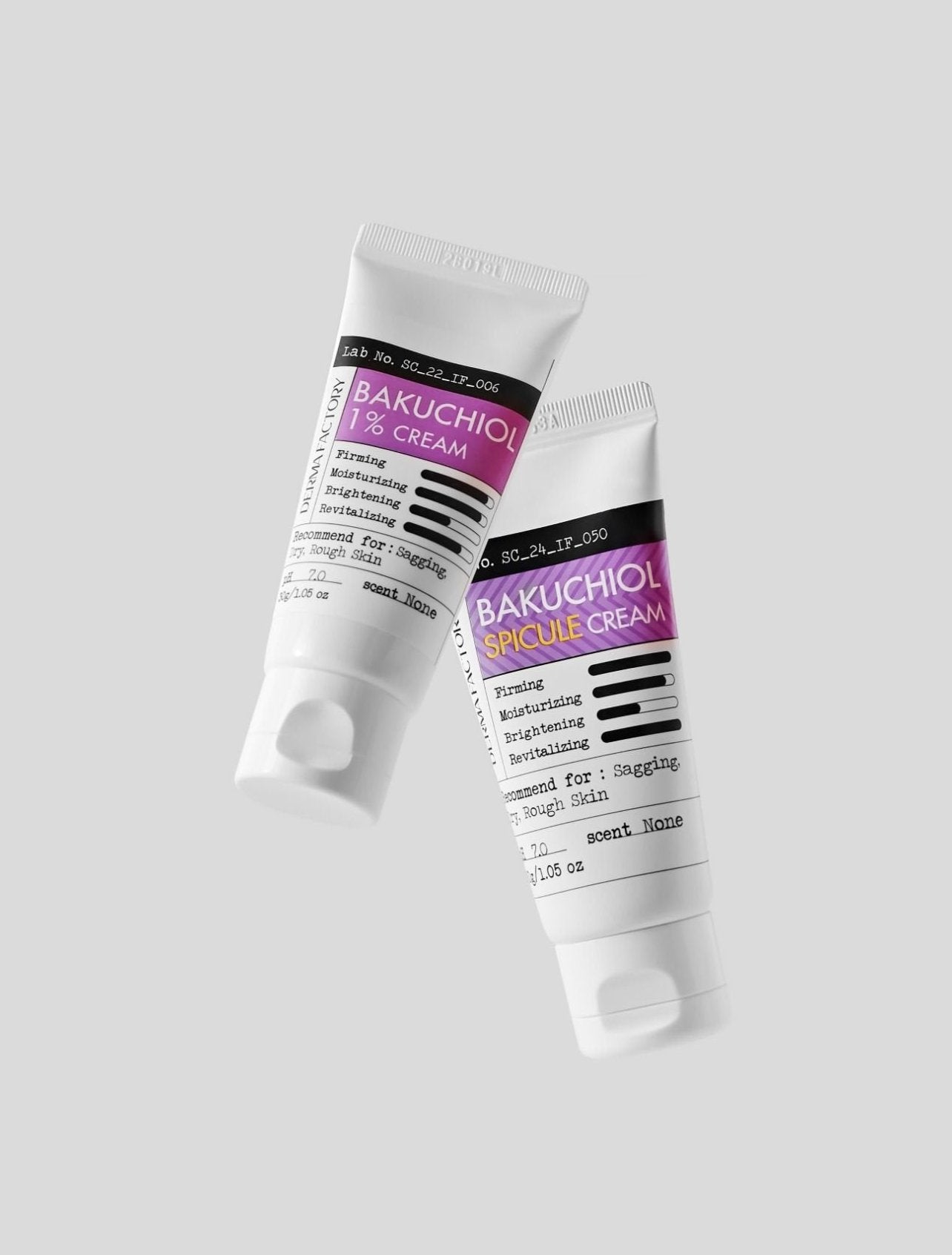 Cream with bakuchiol and spicules. Targets wrinkles and refines skin texture.