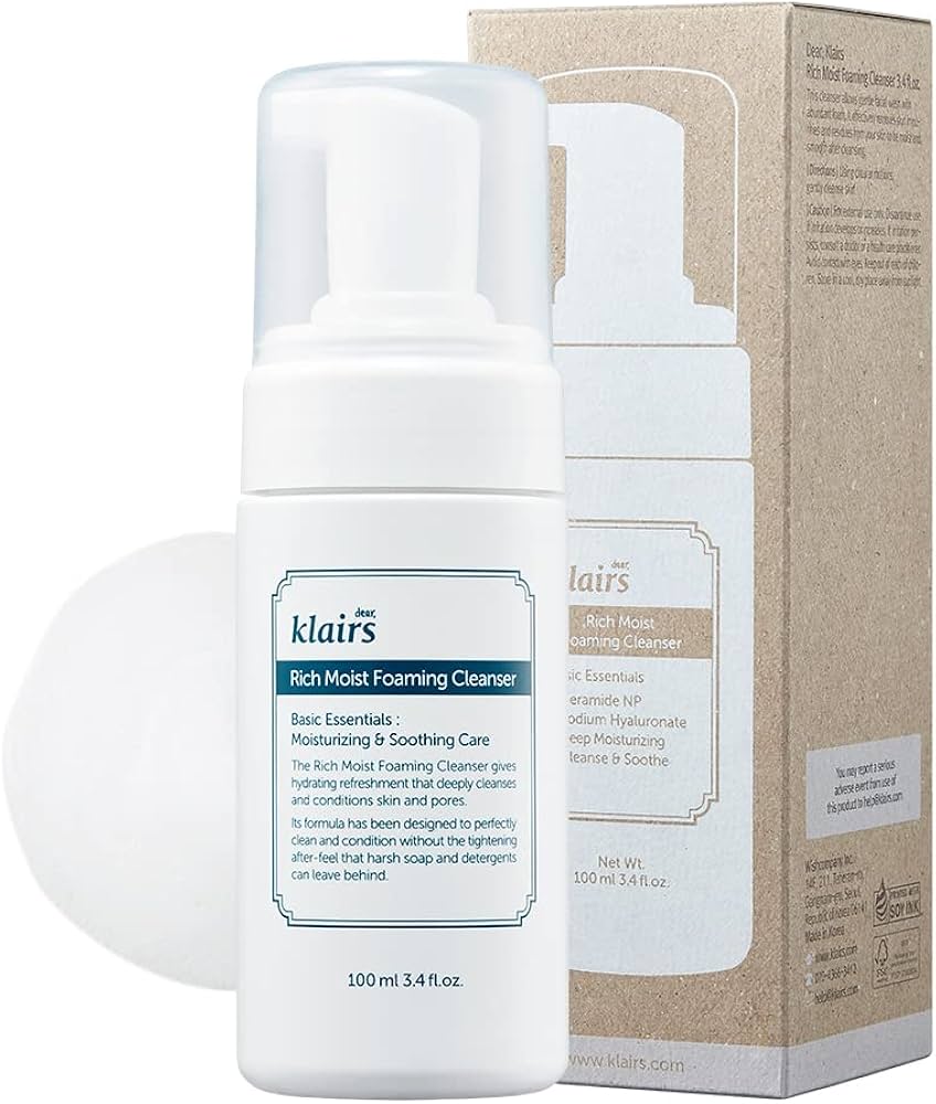 Klairs cleanser — for sensitive skin — with hyaluronic acid. Gently cleanses and hydrates