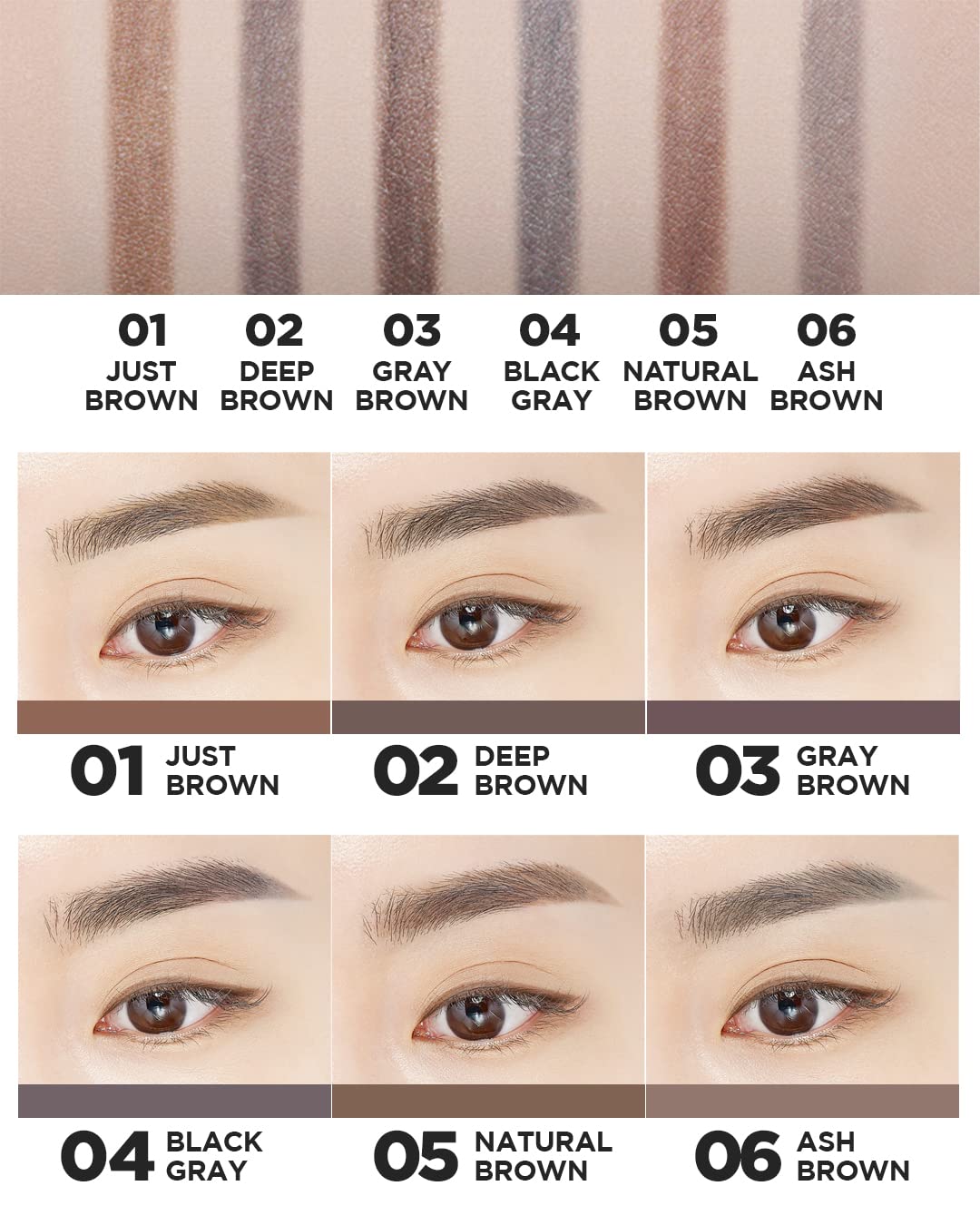 Eyebrow pencil with precise tip, gives natural shape.