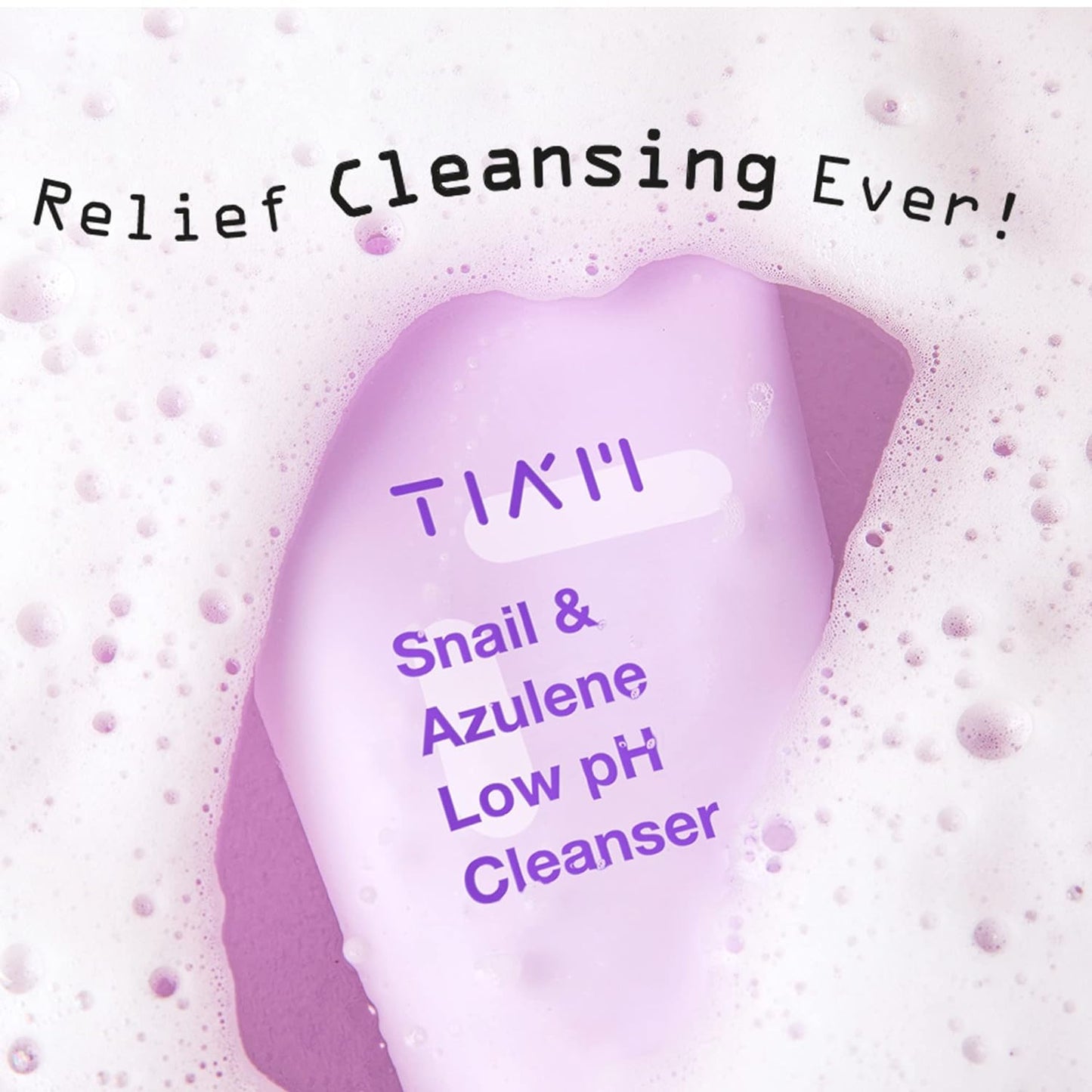 Gentle low pH cleanser with snail mucin and azulene, maintains skin balance.