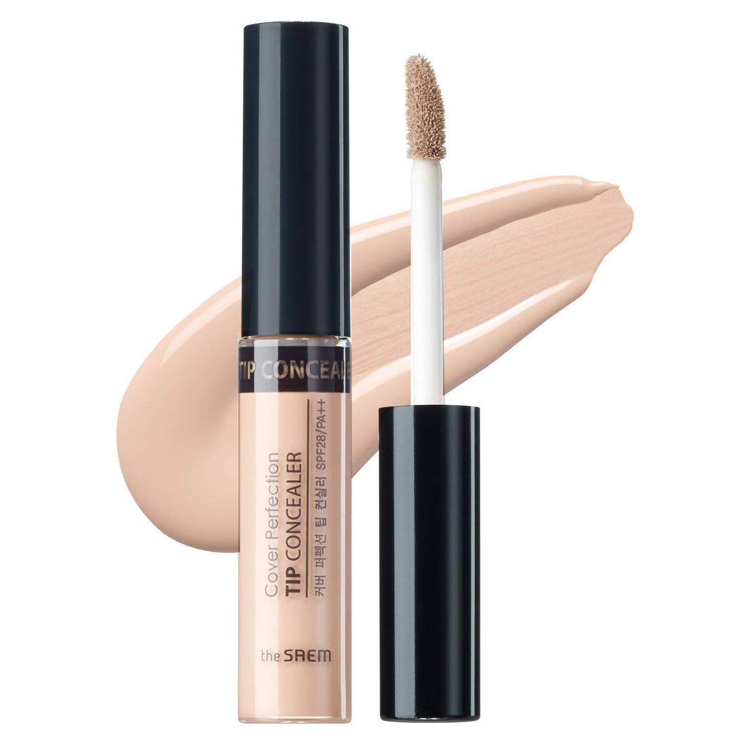 High-coverage concealer, hides imperfections, long-lasting.
