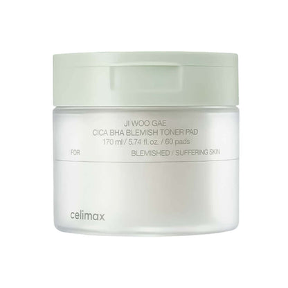 Пилинг-пэды от воспалений для проблемной кожи Celimax Jiwoogae Cica BHA Blemish Toner Pad